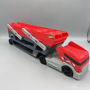 Hot Wheels Mega Hauler Semi Truck Car Transporter Red Removable Cab Mattel CKC09